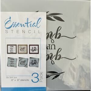 Essential Stencil Reuseable Be Still 3 Pk Mini Set Flexible Washable Strong 6”